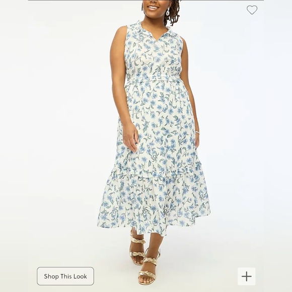Printed Tie-Front Midi Dress floral J. Crew - Picture 1 of 8
